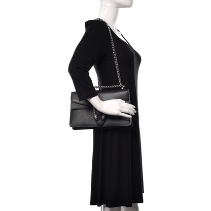 Gucci Pebbled Calfskin Small Dionysus Shoulder Bag Black 2 of 10