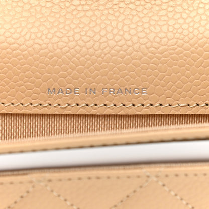 Chanel Caviar Quilted Flap Card Holder Wallet Light Beige 7 of 10