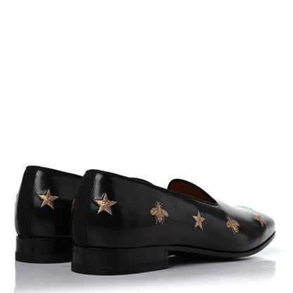 Gucci Calfskin Bee Star Embroidered Mens Slip On Loafers 7 Black 3 of 4