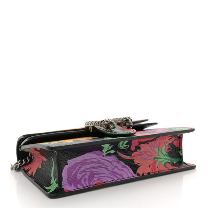 Gucci X KEN SCOTT New Shangai Calfskin Jenny Floral Print Super Mini Dionysus Shoulder Bag Black Pink 4 of 10