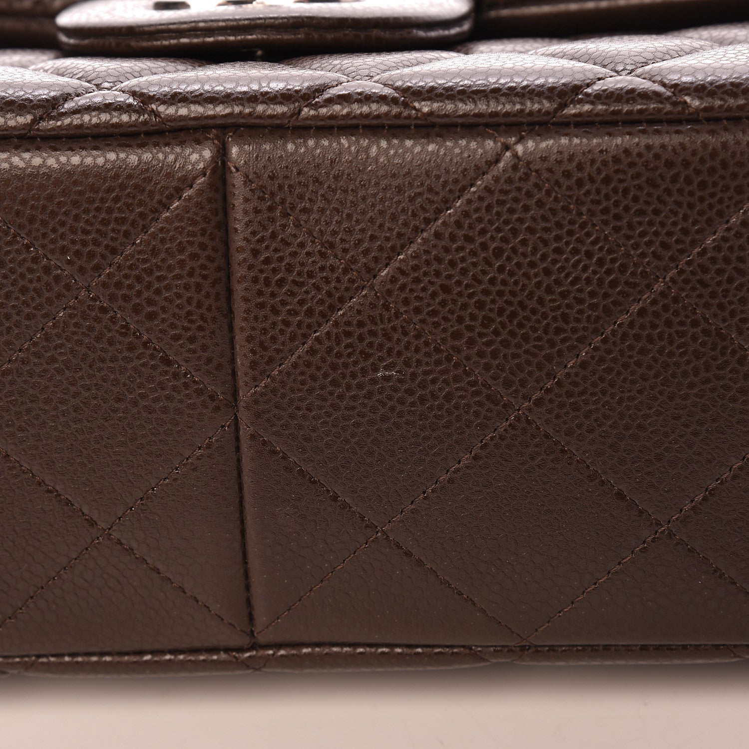 Chanel Caviar Quilted Jumbo Single Flap Dark Brown 15 of 16