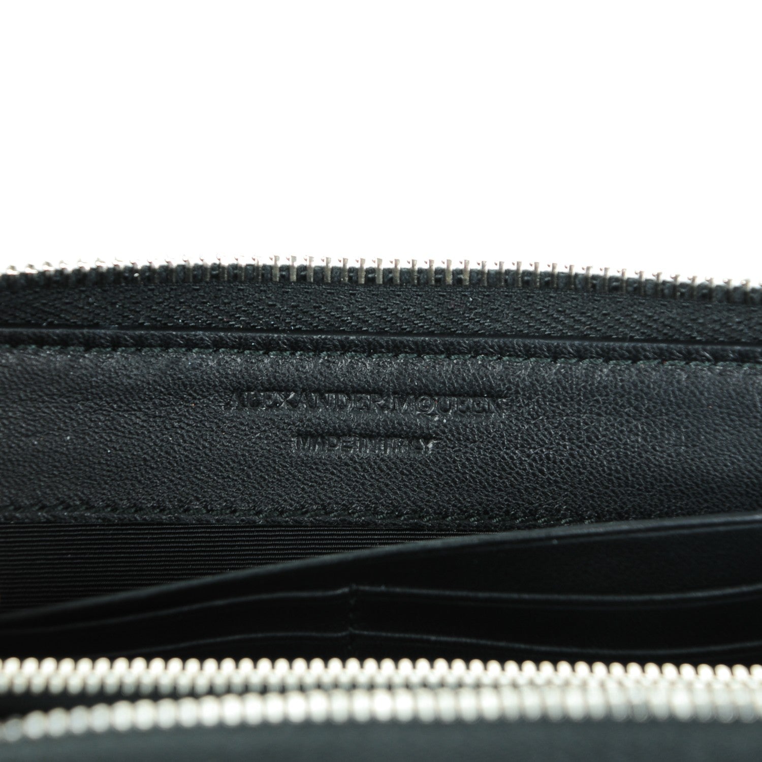 Alexander McQueen Calfskin Insignia Continental Zip Wallet Black 6 of 7
