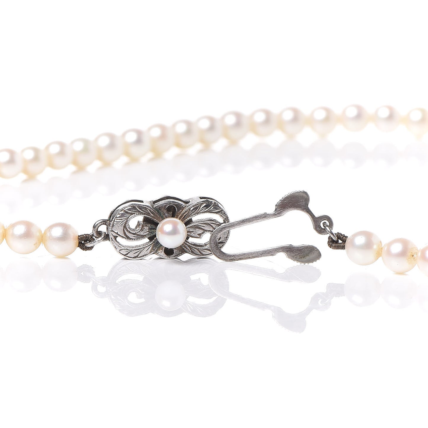 Sterling Silver Akoya Pearl 4-4.5mm Strand Necklace