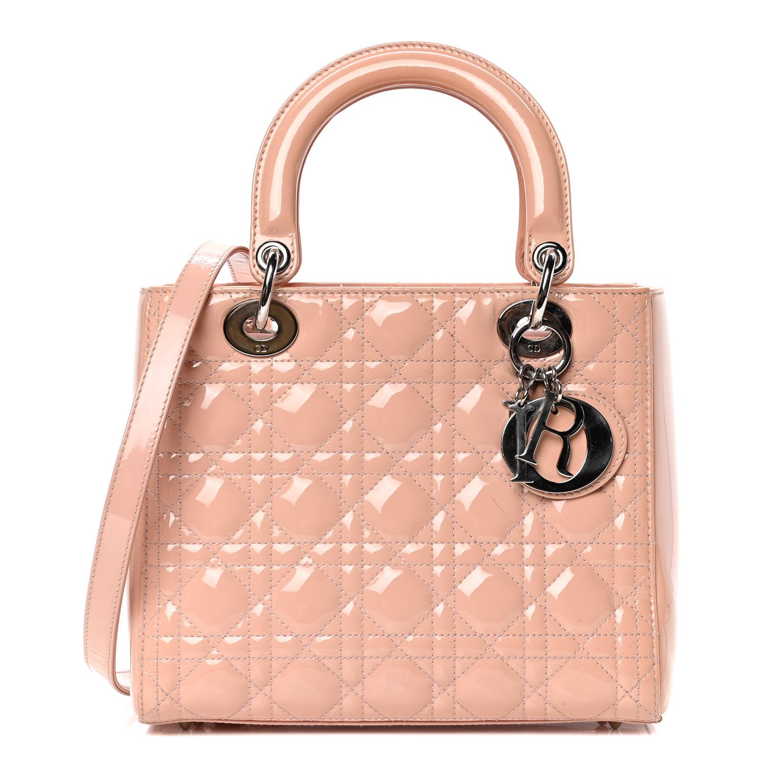 Christian Dior Patent Cannage Medium Lady Dior Rose Clair 1 of 6