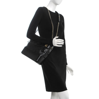 Chanel Aged Calfskin Quilted Medium Gabrielle Hobo Black 2 of 10