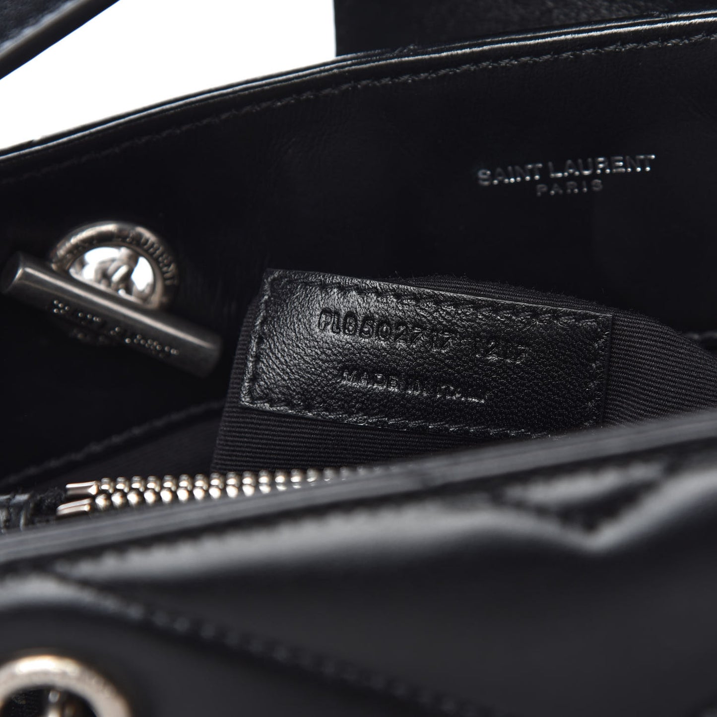 Calfskin Y Quilted Monogram Small Loulou Shopper Black