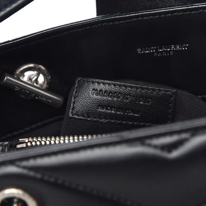 Saint Laurent Calfskin Y Quilted Monogram Small Loulou Shopper Black 9 of 10