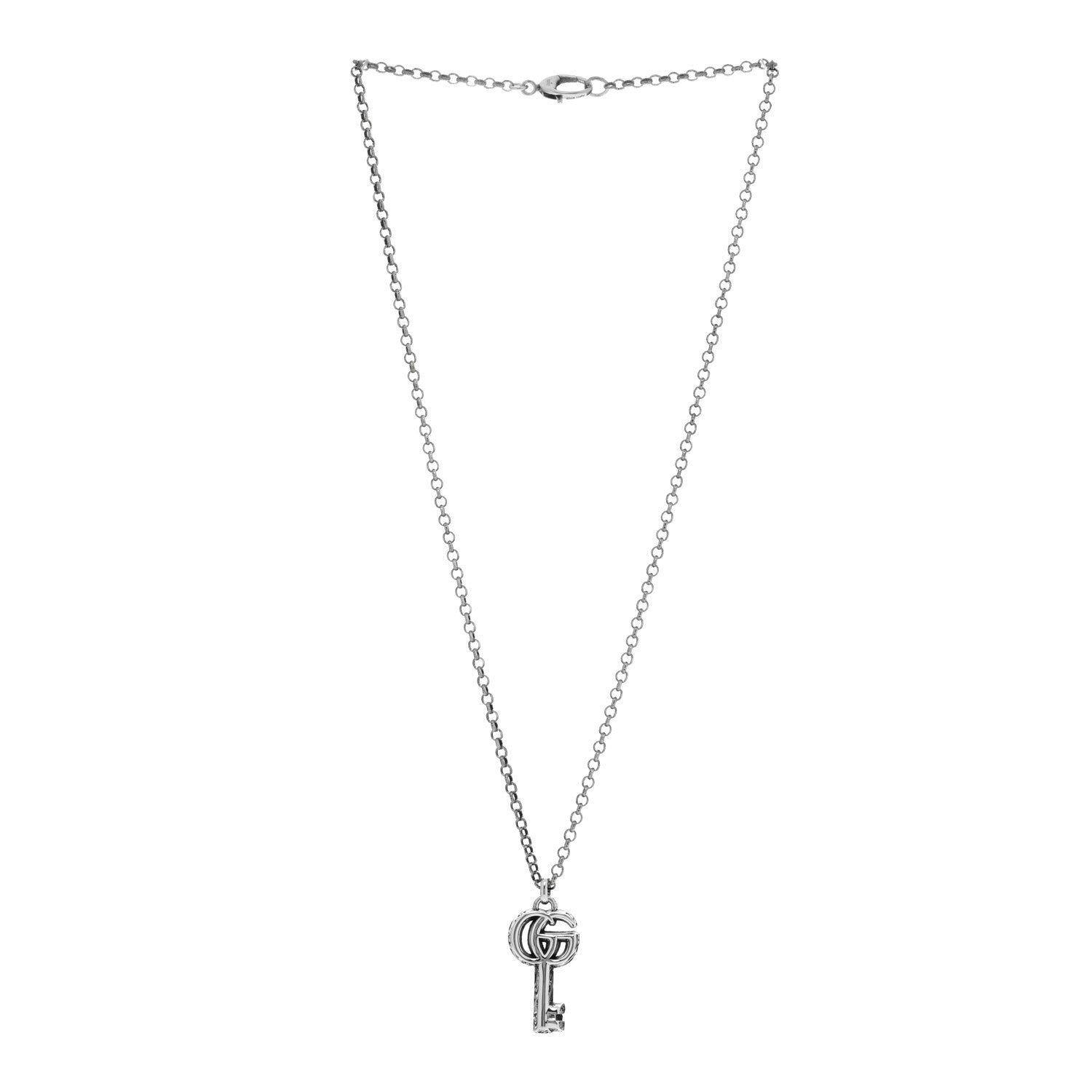 Gucci Sterling Silver Double G Key Pendant Necklace 3 of 5
