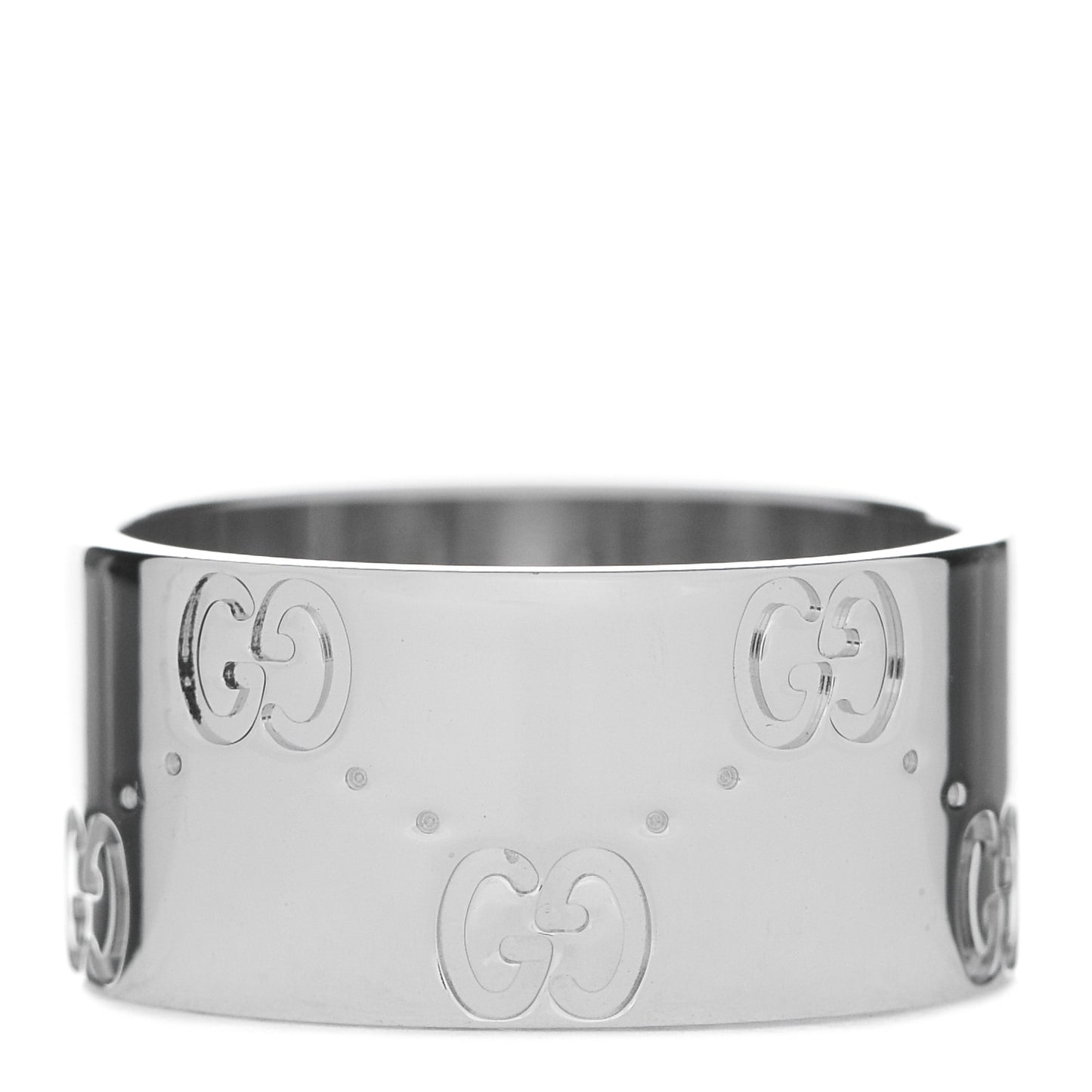 18K White Gold 9mm Icon Band Ring 52 6