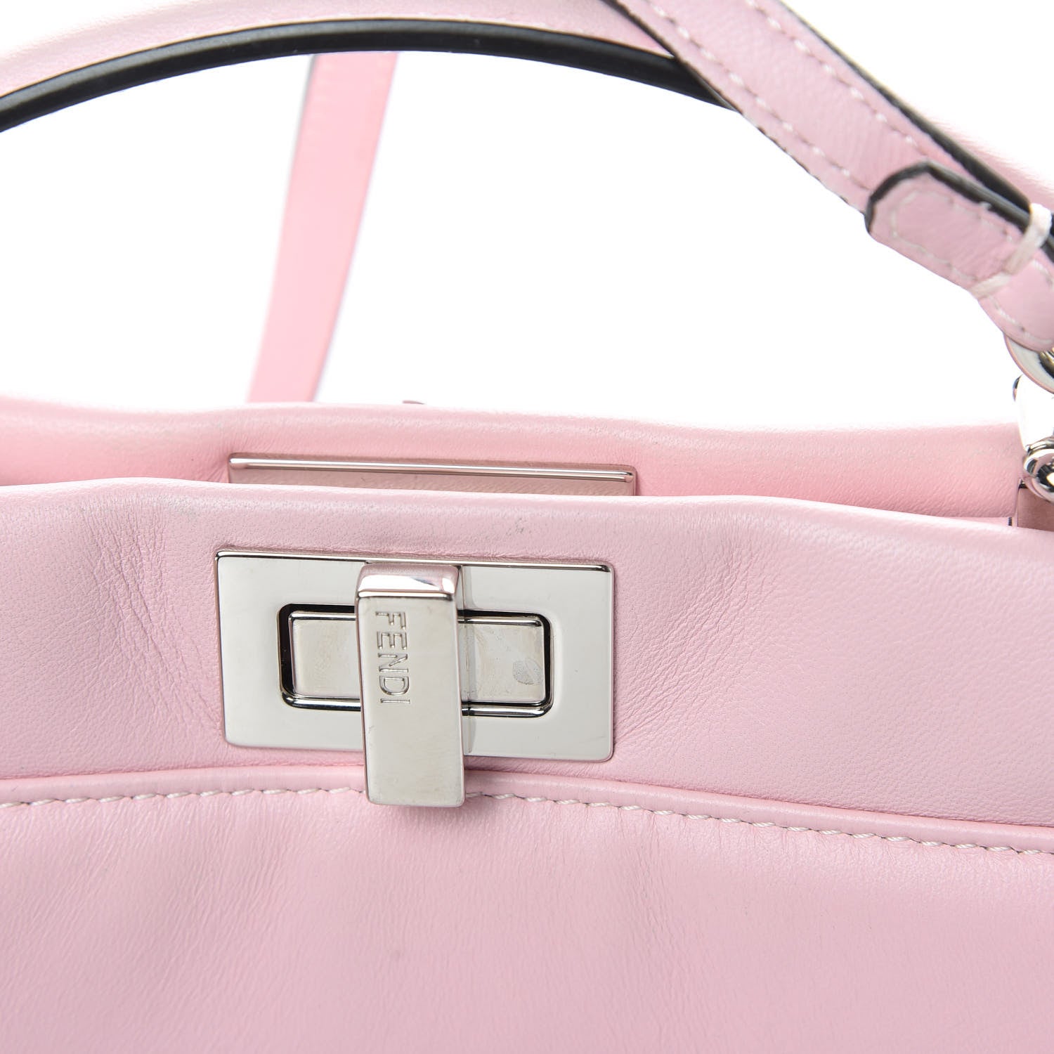 Fendi Nappa Mini Peekaboo Iconic Satchel Peonia 16 of 18