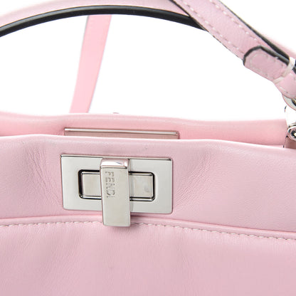 Fendi Nappa Mini Peekaboo Iconic Satchel Peonia 16 of 18