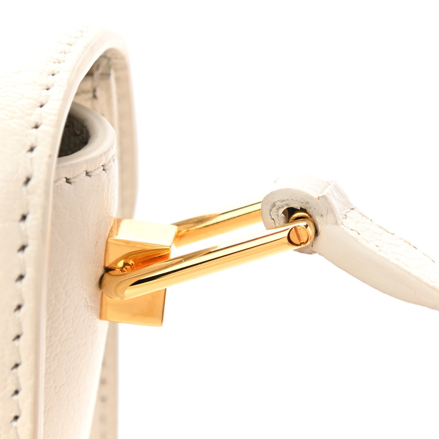 Shiny Goatskin Mini T Clasp Shoulder Bag White