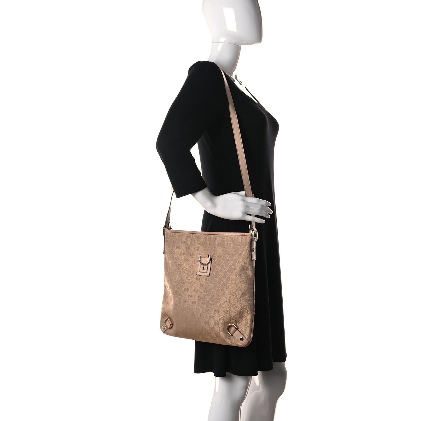 Metallic Canvas Monogram Abbey Messenger Bag