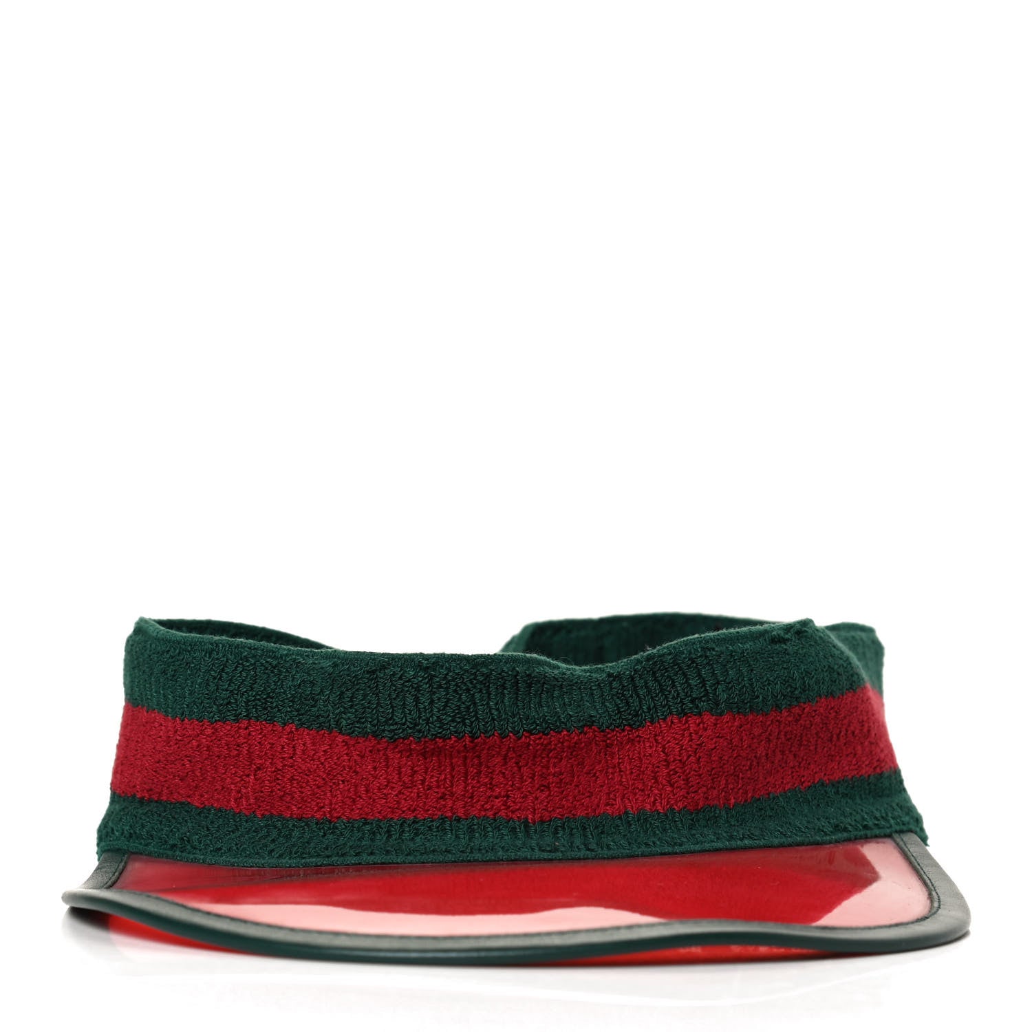 Gucci Vinyl Web Visor L Green Red 2 of 8