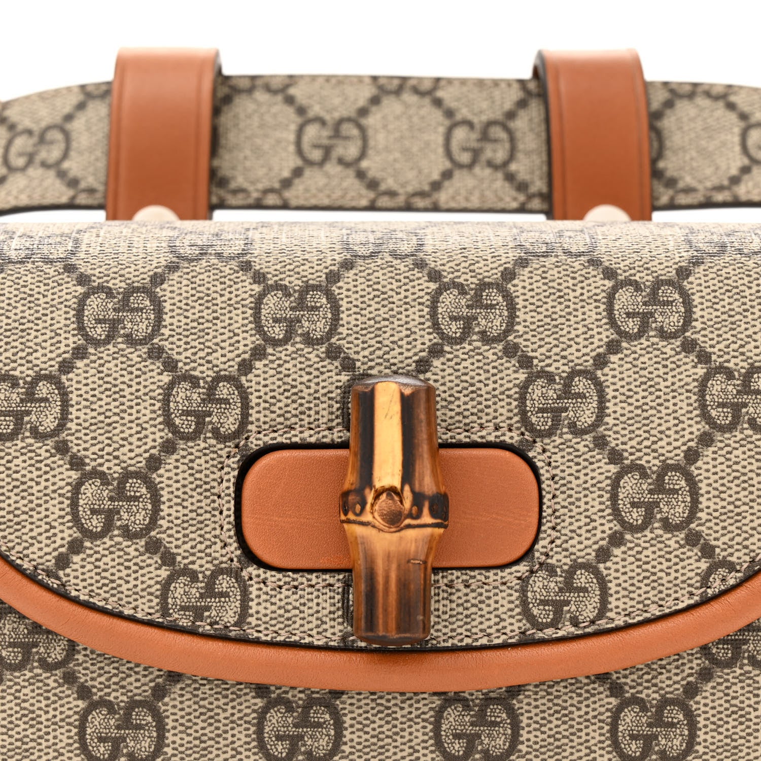 Gucci GG Supreme Monogram Web Bamboo Mini 1947 Belt Bag 95 38 Beige 8 of 10