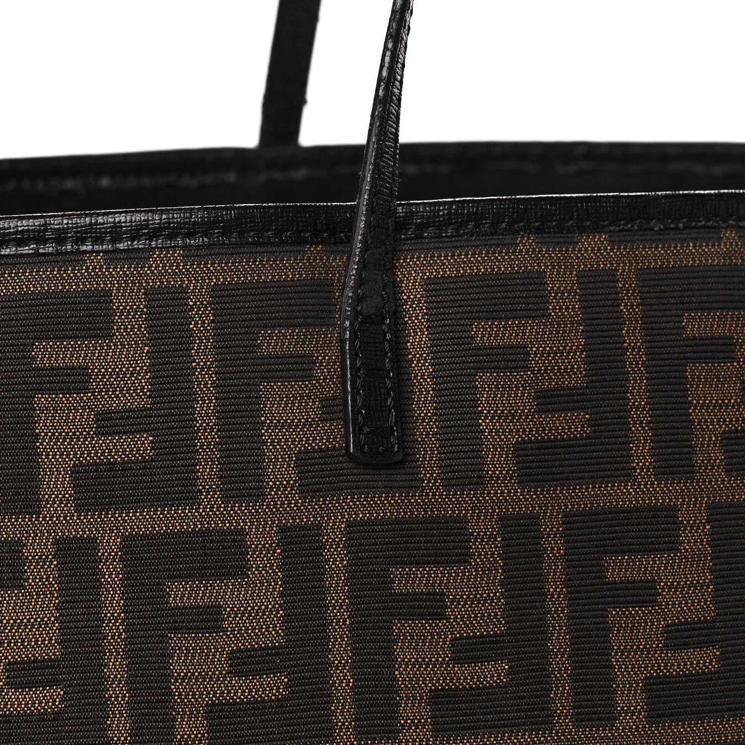 Fendi Zucca Vitello Elite Medium Roll Tote Tobacco Black 15 of 22
