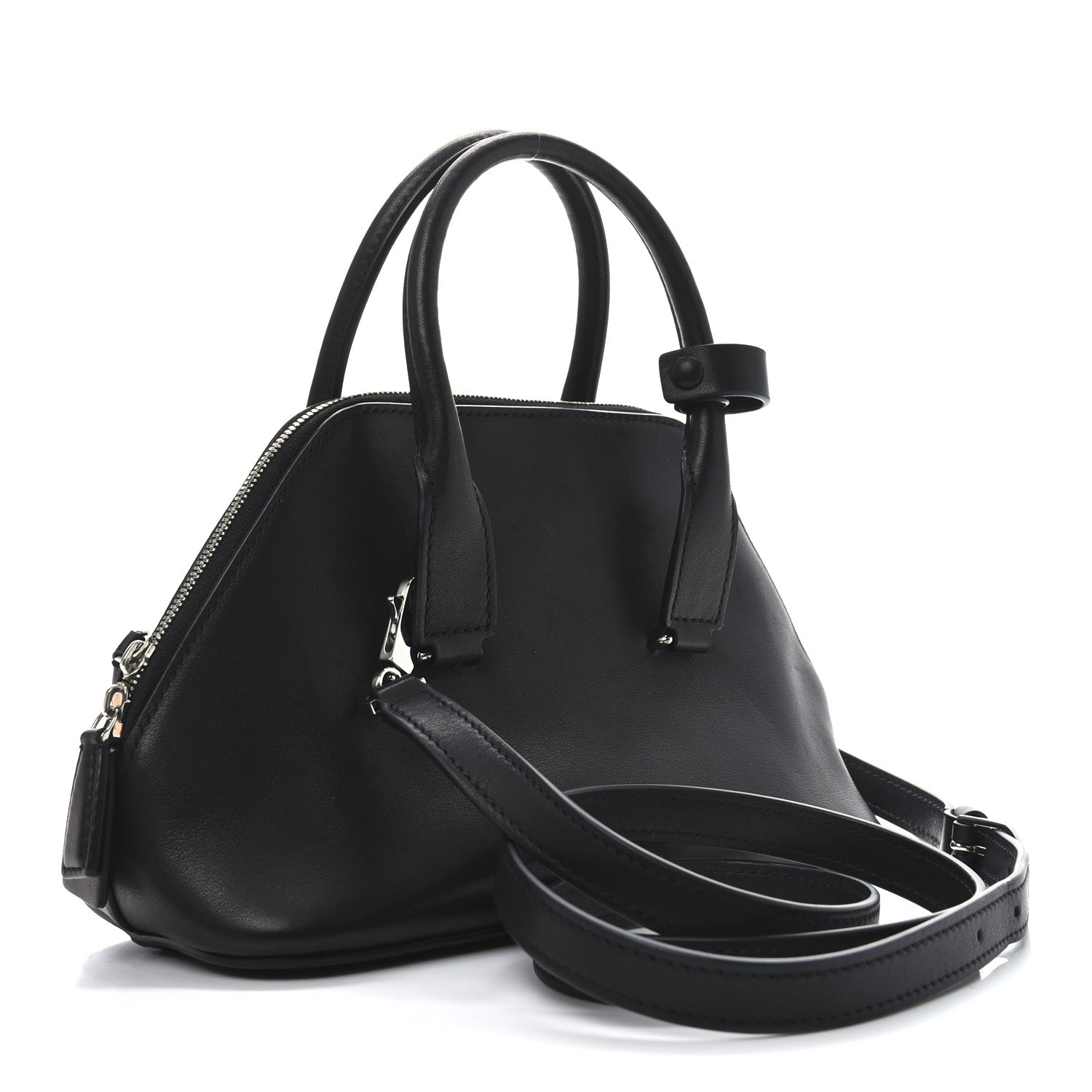 The Row Saddle Calfskin Mini Devon Bag Black 3 of 9