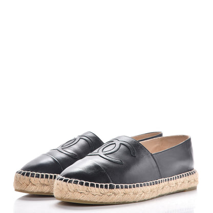 Chanel Lambskin CC Espadrilles 38 Black 3 of 10