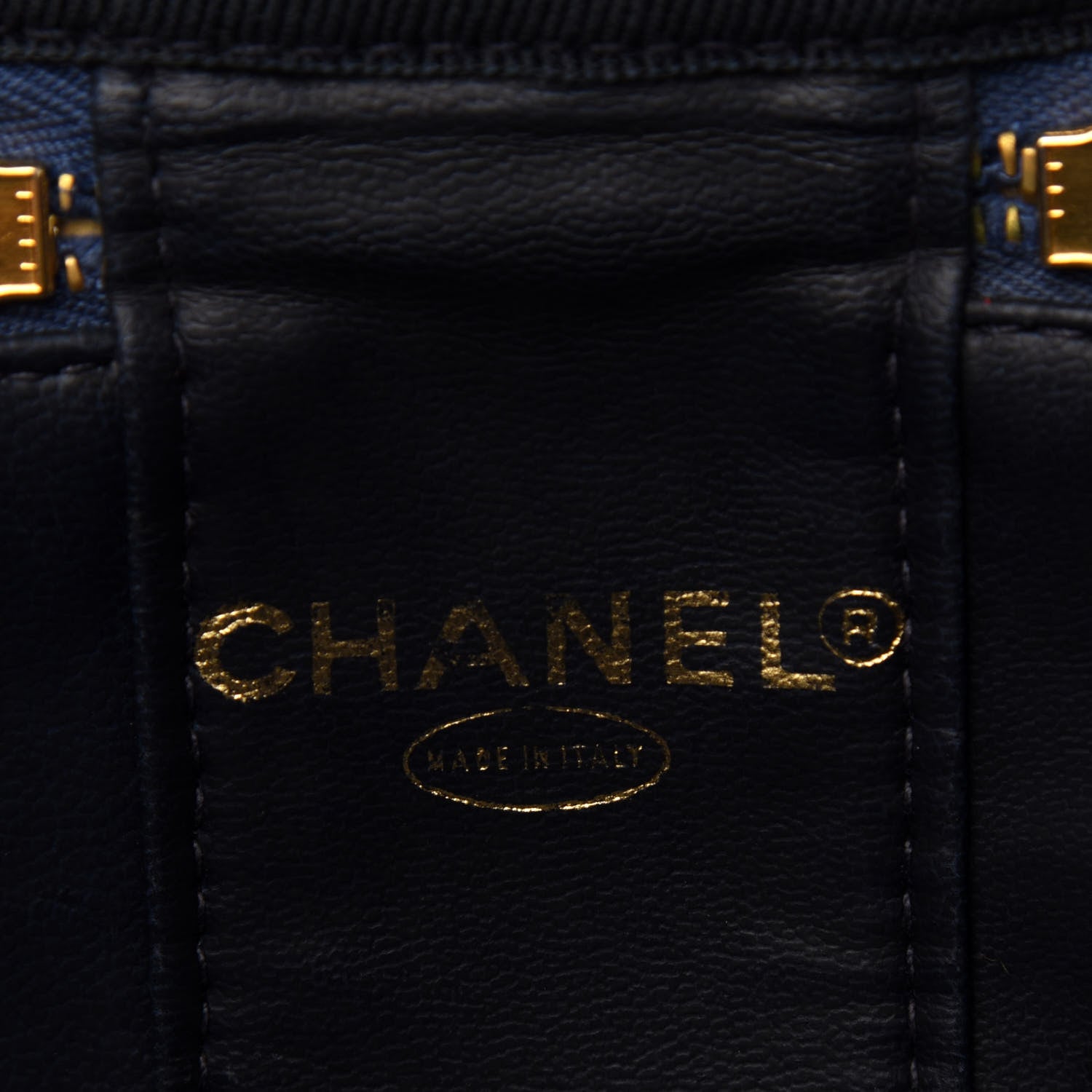 Chanel Denim Vanity Cosmetic Case Blue 6 of 7