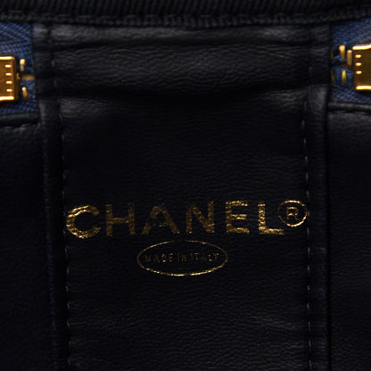 Chanel Denim Vanity Cosmetic Case Blue 6 of 7