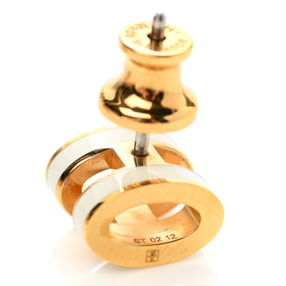 Hermes Gold Lacquered Mini Pop H Earrings White 4 of 5