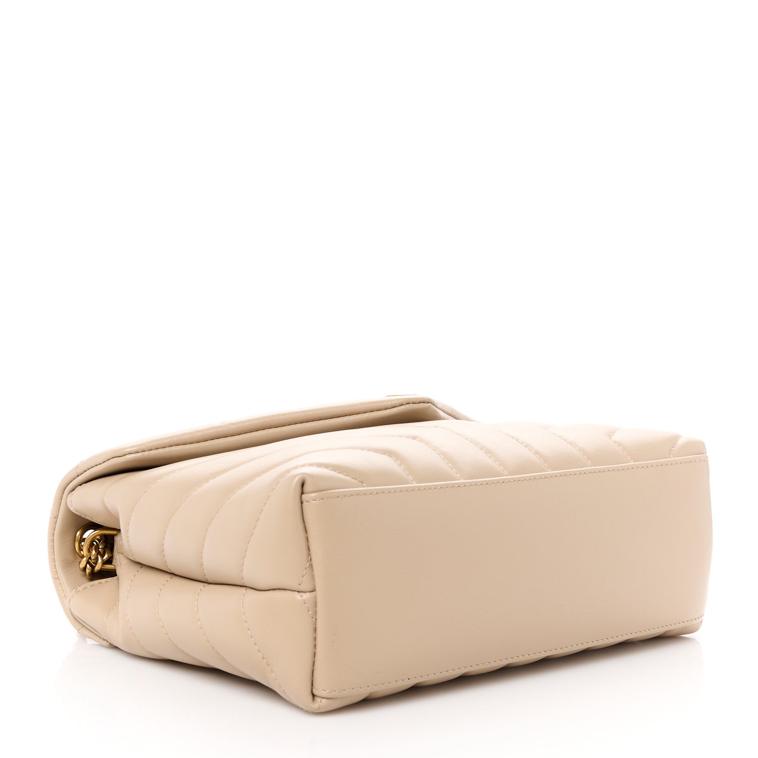 Saint Laurent Calfskin Y Quilted Monogram Small Loulou Chain Satchel Dark Beige 4 of 11