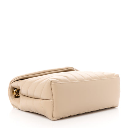 Saint Laurent Calfskin Y Quilted Monogram Small Loulou Chain Satchel Dark Beige 4 of 11