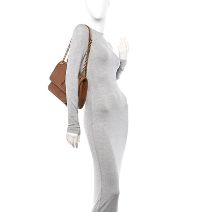 Saint Laurent Crinkled Calfskin Matelasse Monogram Medium Niki Chain Satchel Caramel 2 of 11