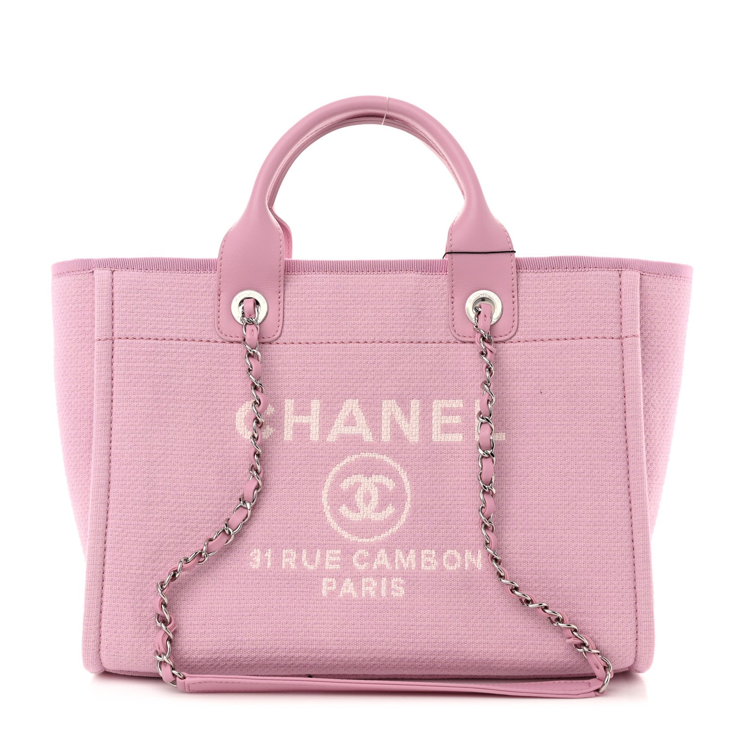 Chanel Mixed Fibers Small Deauville Tote Pink 3 of 11