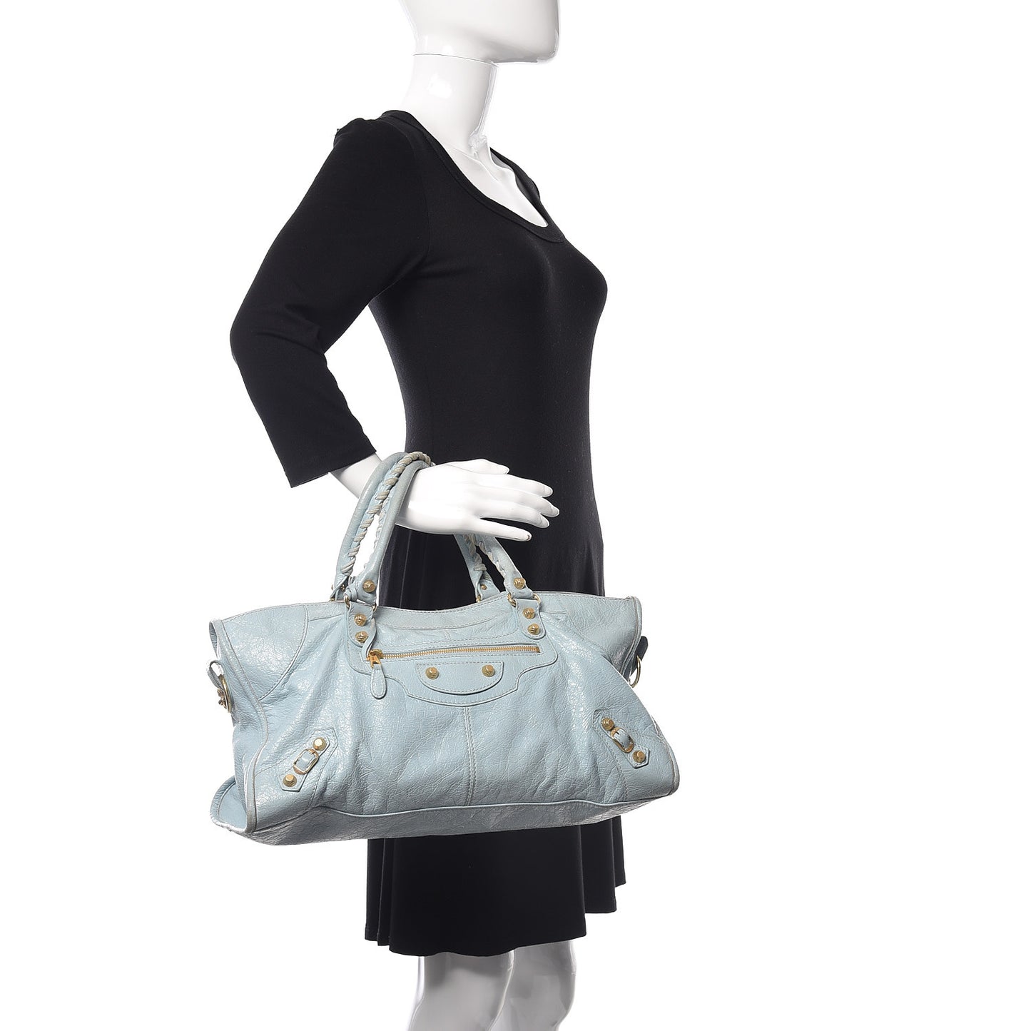 Agneau Giant 12 Gold Hardware Part Time Bleu Dragee