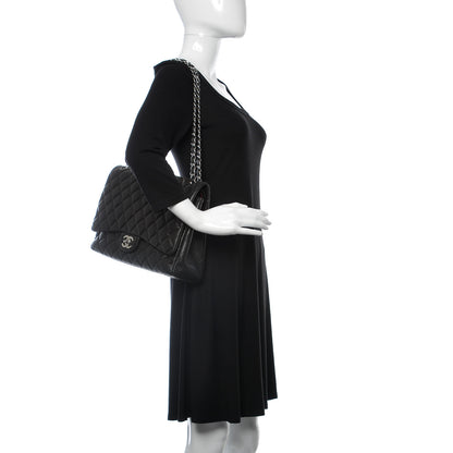 Chanel Lambskin Quilted Maxi Double Flap Black 2 of 11