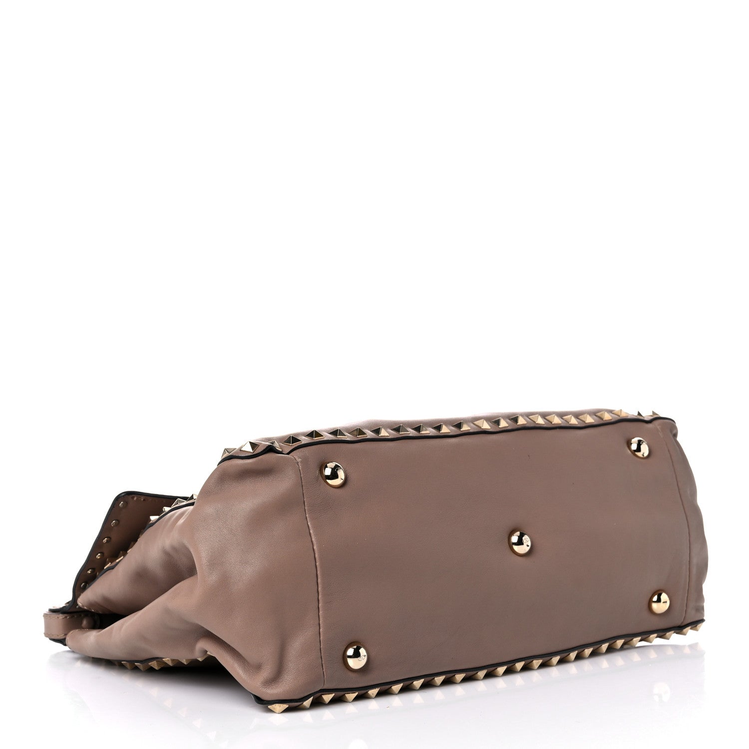 Valentino Garavani Vitello Rockstud Single Handle Flap Bag Beige 4 of 10