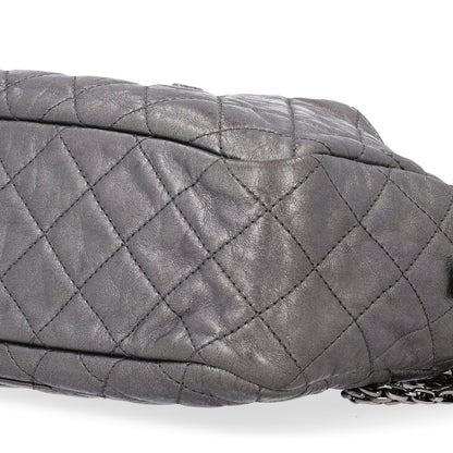 Chanel Metallic Aged Calfskin Quilted Medium Reissue Camera Case Dark Silver 9 of 9