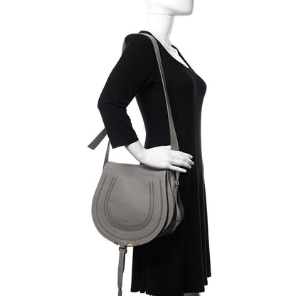Chloe Calfskin Medium Marcie Round Crossbody Bag Cashmere Grey 2 of 11