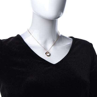 Cartier 18K Pink White Yellow Gold Diamond Trinity Pendant Necklace 2 of 7