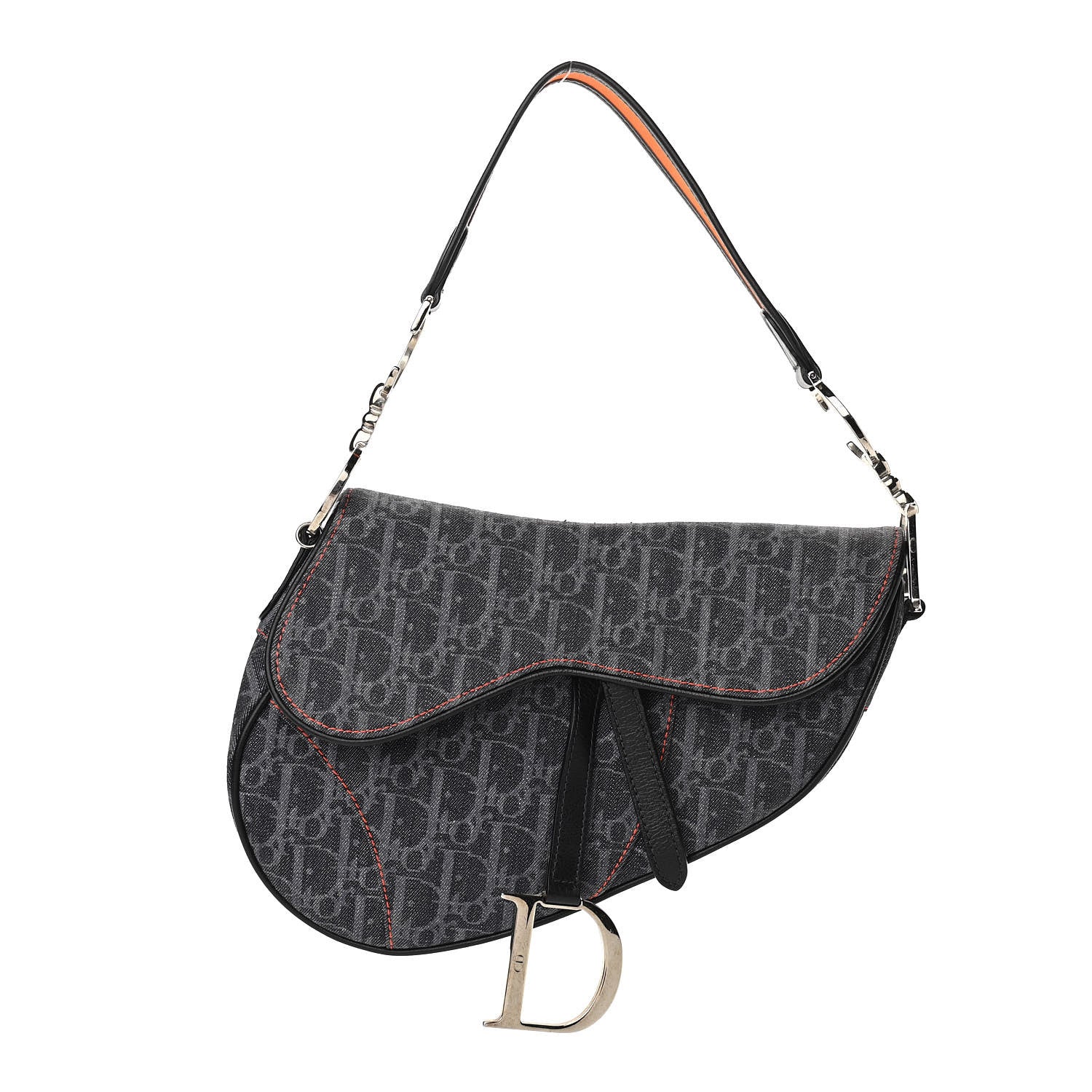 Christian Dior Denim Monogram Flight Saddle Bag 1 of 10