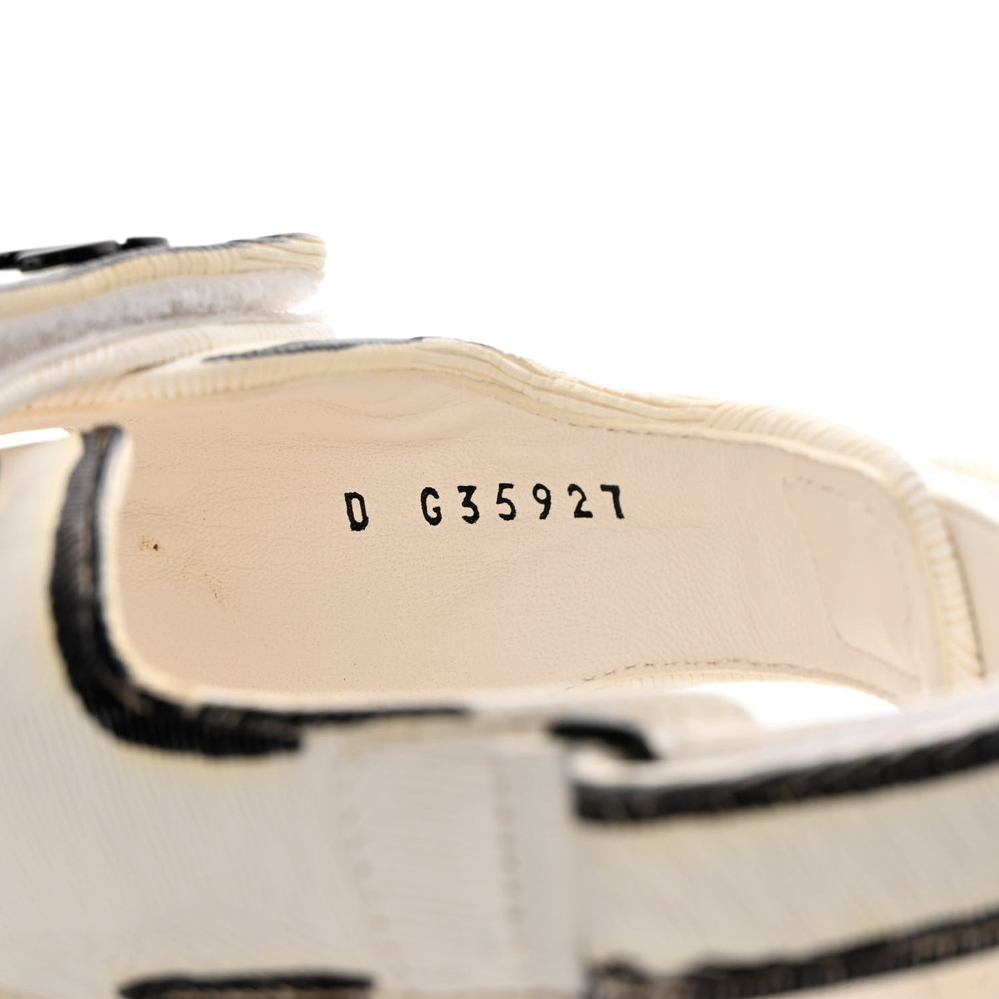 Printed Calfskin Velcro Dad Sandals 39.5 White Black