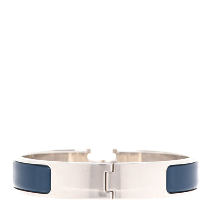 Hermes Narrow Enamel Clic Clac H Bracelet PM Bleu De Genes 3 of 6