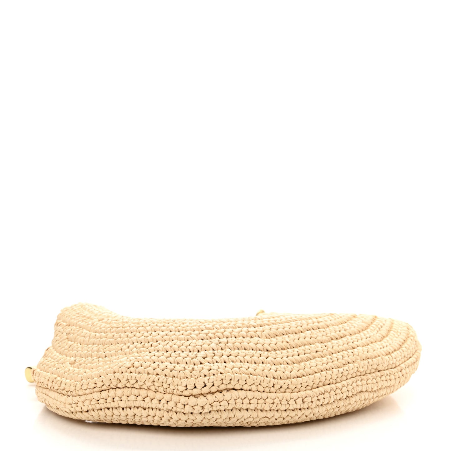 Raffia Crochet Sardine With Chain Bag Natural Fondant