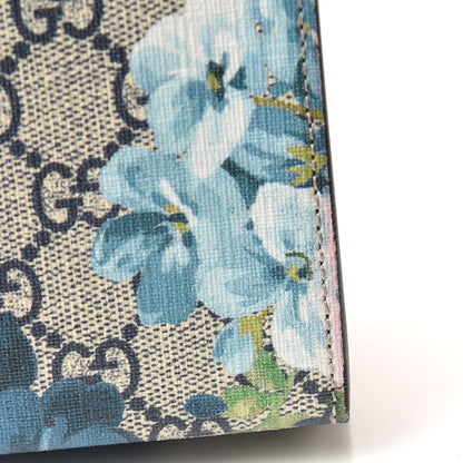 Gucci GG Supreme Monogram Blooms Large Cosmetic Case Beige Blue Navy Hibiscus Red 9 of 10