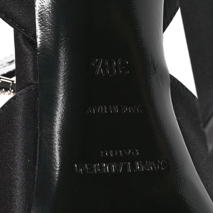 Saint Laurent Crepe Satin Crystal Buckle Claude 110 Slingback Pumps 38.5 Black 7 of 10