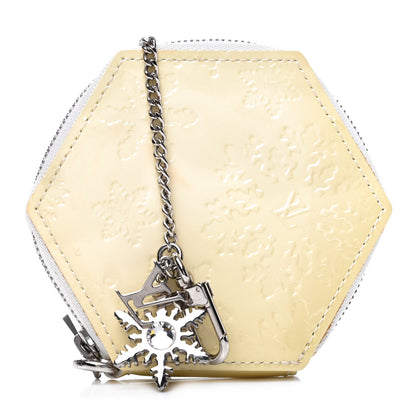 Louis Vuitton Vernis Folcon Snowflake Coin Purse MM Blanc Corail 1 of 9