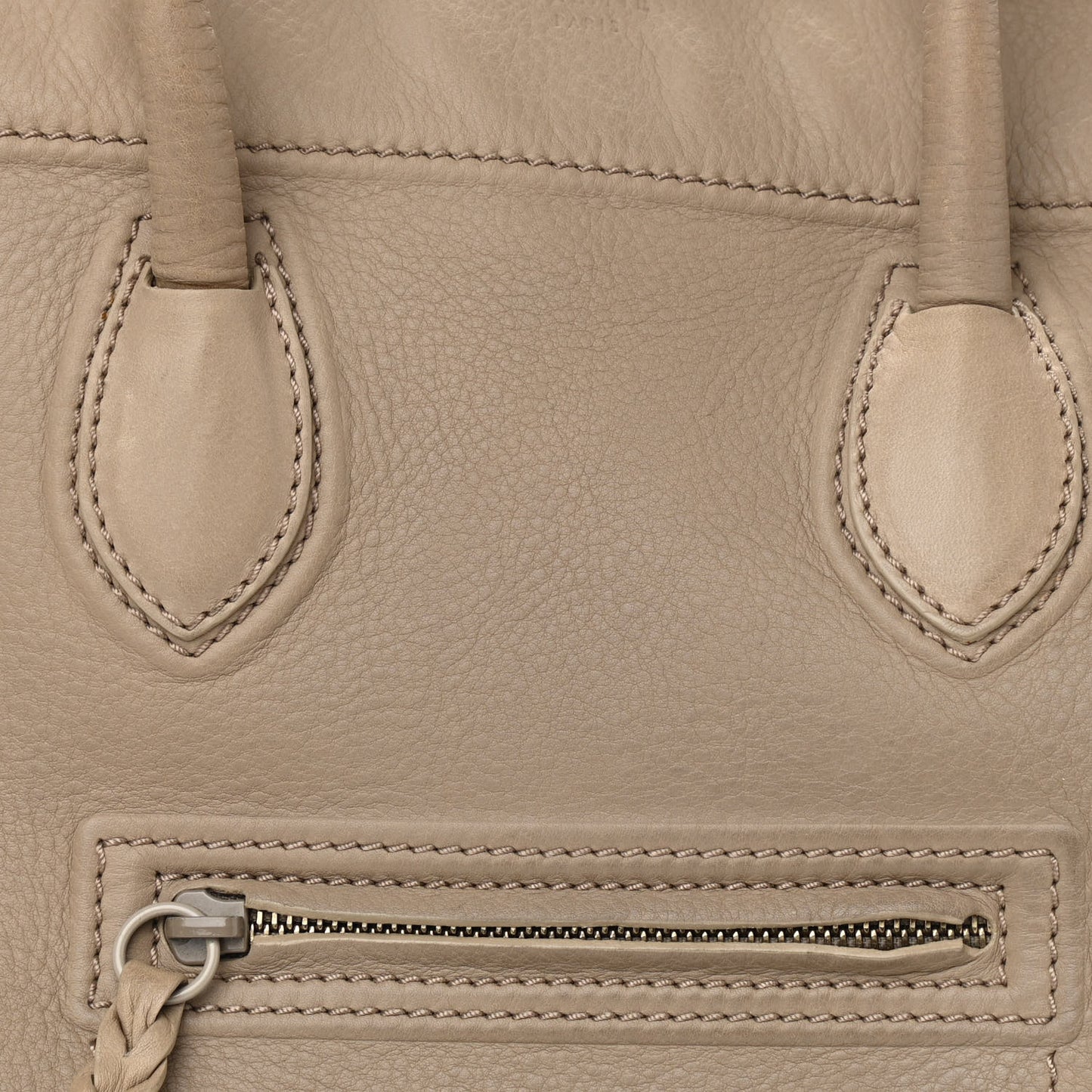 Grained Calfskin Medium Phantom Luggage Taupe