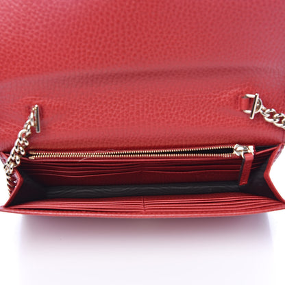 Gucci Dollar Calfskin Interlocking G Chain Wallet Red 5 of 10