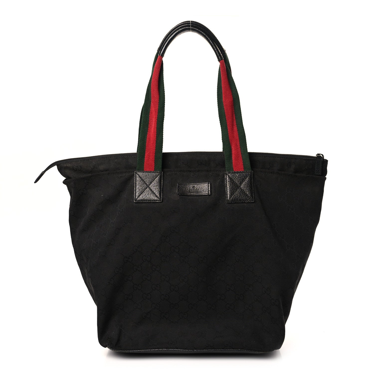 Gucci GG Monogram Large Web Handle Bucket Tote Black 1 of 10