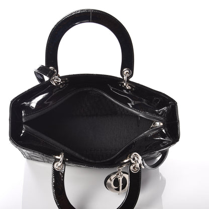 Christian Dior Patent Cannage Stitched Large Lady Dior Black 4 of 9