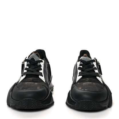 Fendi Nylon Lycra FF Womens Fendi Flow Low Top Sneakers 39 Black Silver Anthracite 2 of 8