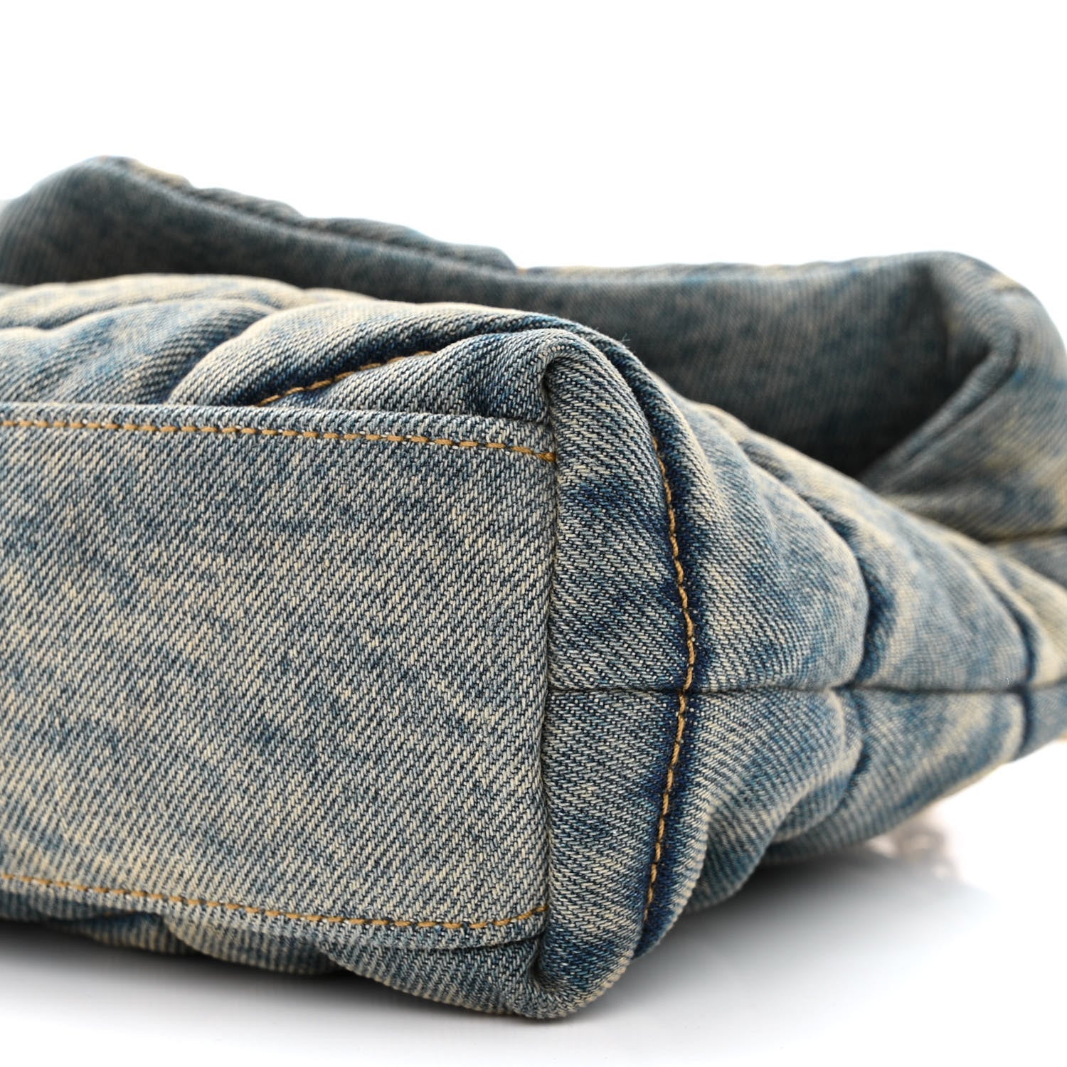 Saint Laurent Denim Quilted Toy Loulou Puffer Monogram Chain Satchel Blue Cinnamon 10 of 11