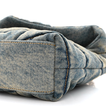 Saint Laurent Denim Quilted Toy Loulou Puffer Monogram Chain Satchel Blue Cinnamon 10 of 11