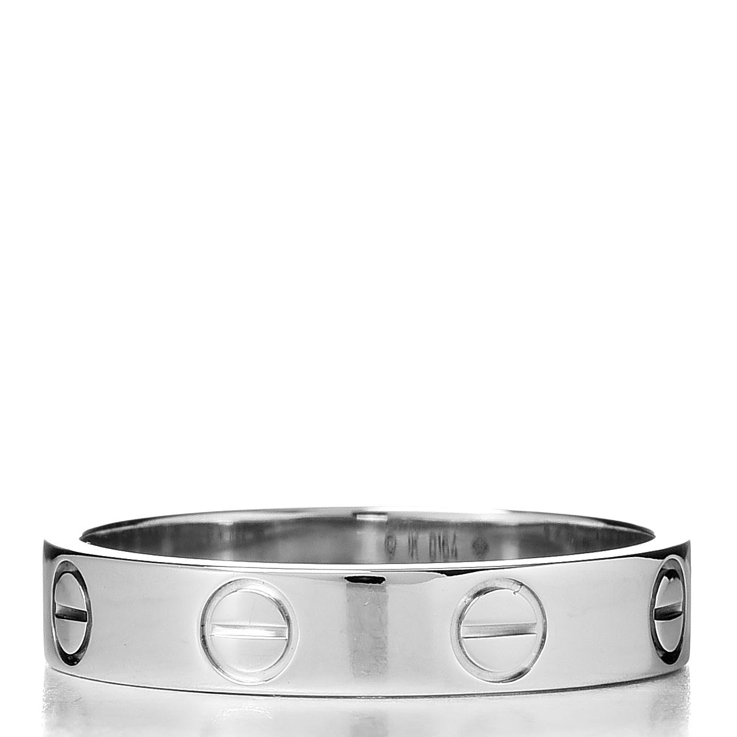 Cartier 18K White Gold 3.5mm LOVE Wedding Band Ring 50 5.25 3 of 4